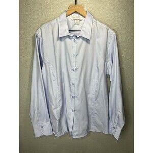 North End Sport Ladies Wrinkle Free 100% Cotton Shirt  XXL Long Sleeve Blue